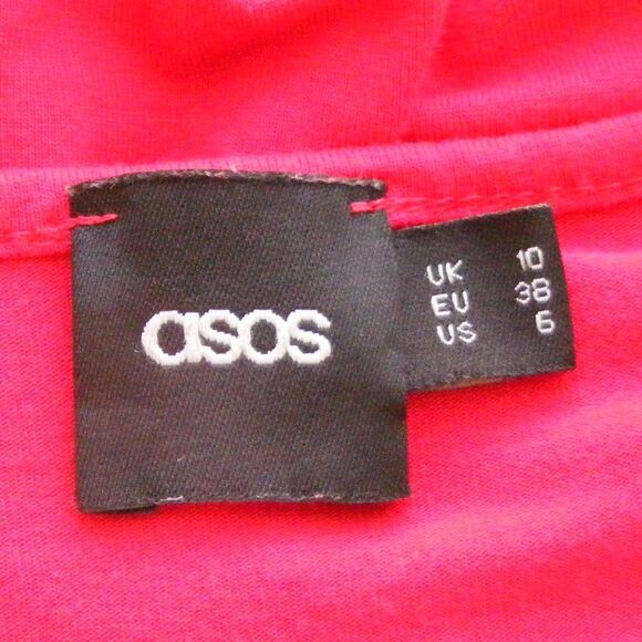 ASOS Relaxed Dress, 6, Jersey, Loose Shift, Pockets, Short sleeve, Solid Red - Picture 9 of 11